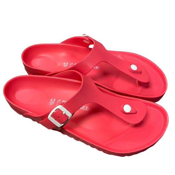 Birkenstock Mens 43/M10 Coral Pink Gizeh Eva Thong Sandals Slip On P3-6 - Picture 1 of 7